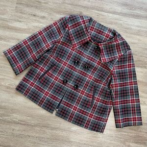 Kim Rogers Plaid Lightweight Short Blazer Jacket